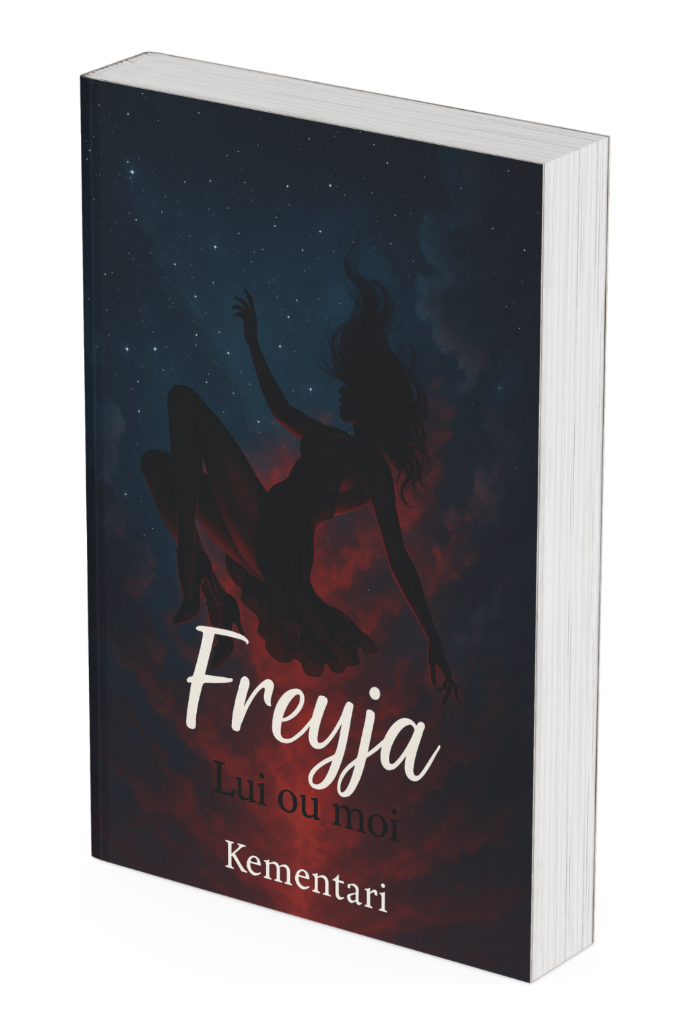 Mockup du livre Freyja : Lui ou moi, projet d’écriture de Kementari.