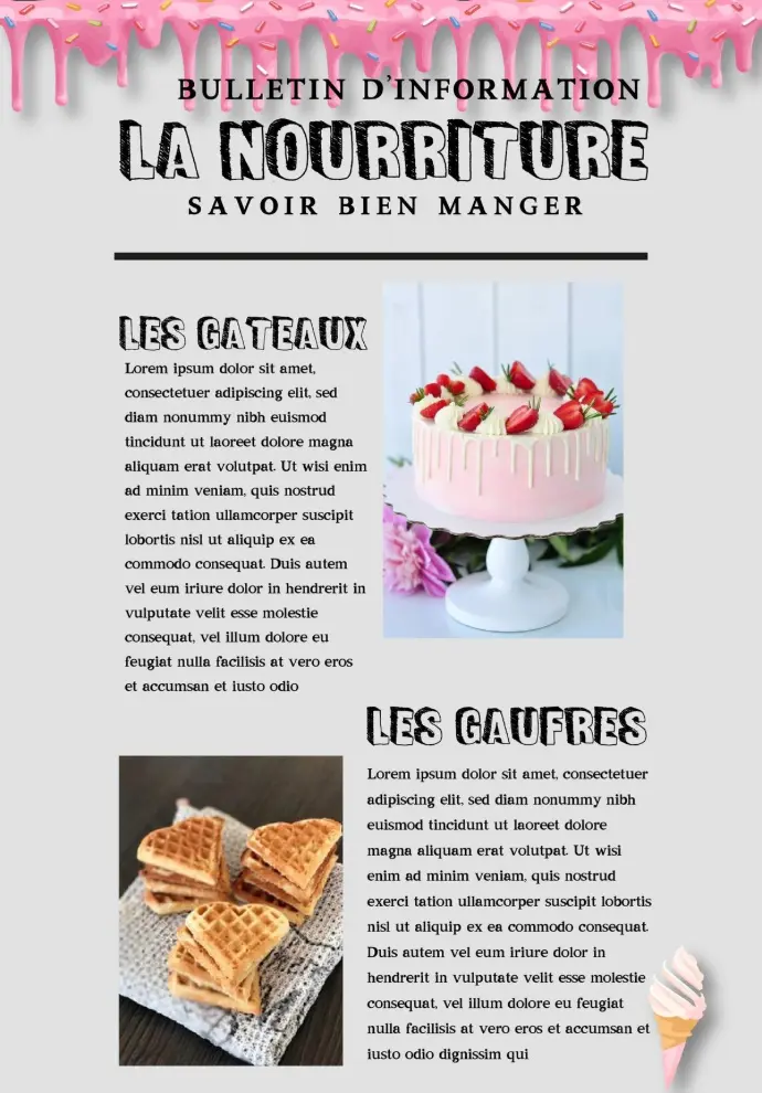 Page de journal sur le sucre fictif Kemeco